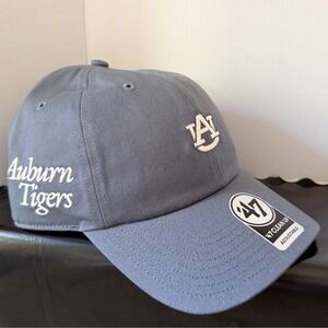 NEW Auburn Tigers '47 Gray Brand Clean Up Adjustable Strapback Hat Script Logo